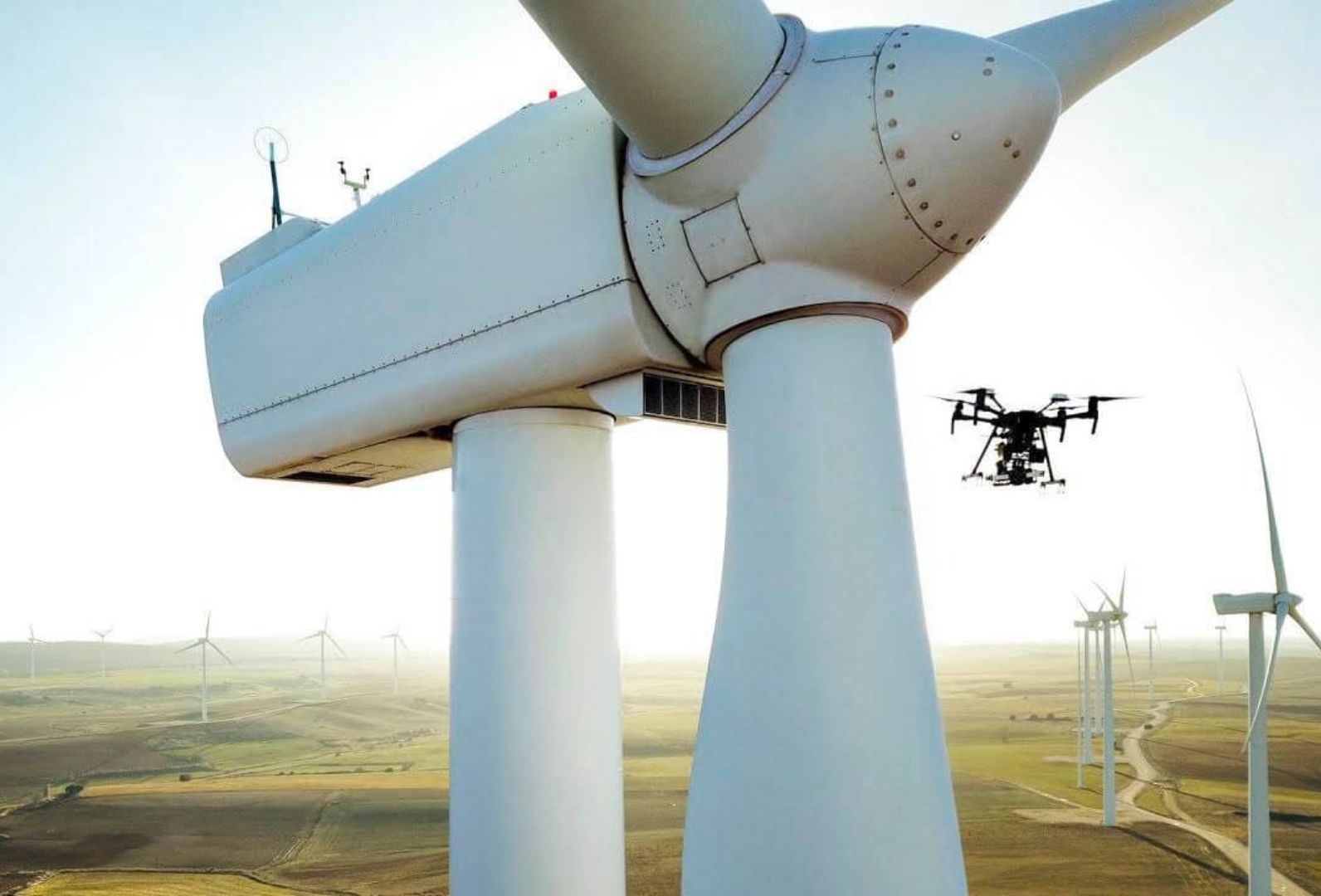 Inspection of Using Drones to Clean Wind Turbines